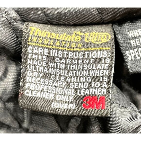 Wilsons Black Leather Jacket‎ With Thinsulate Ultra Insulation Quilted - Picture 4 of 5